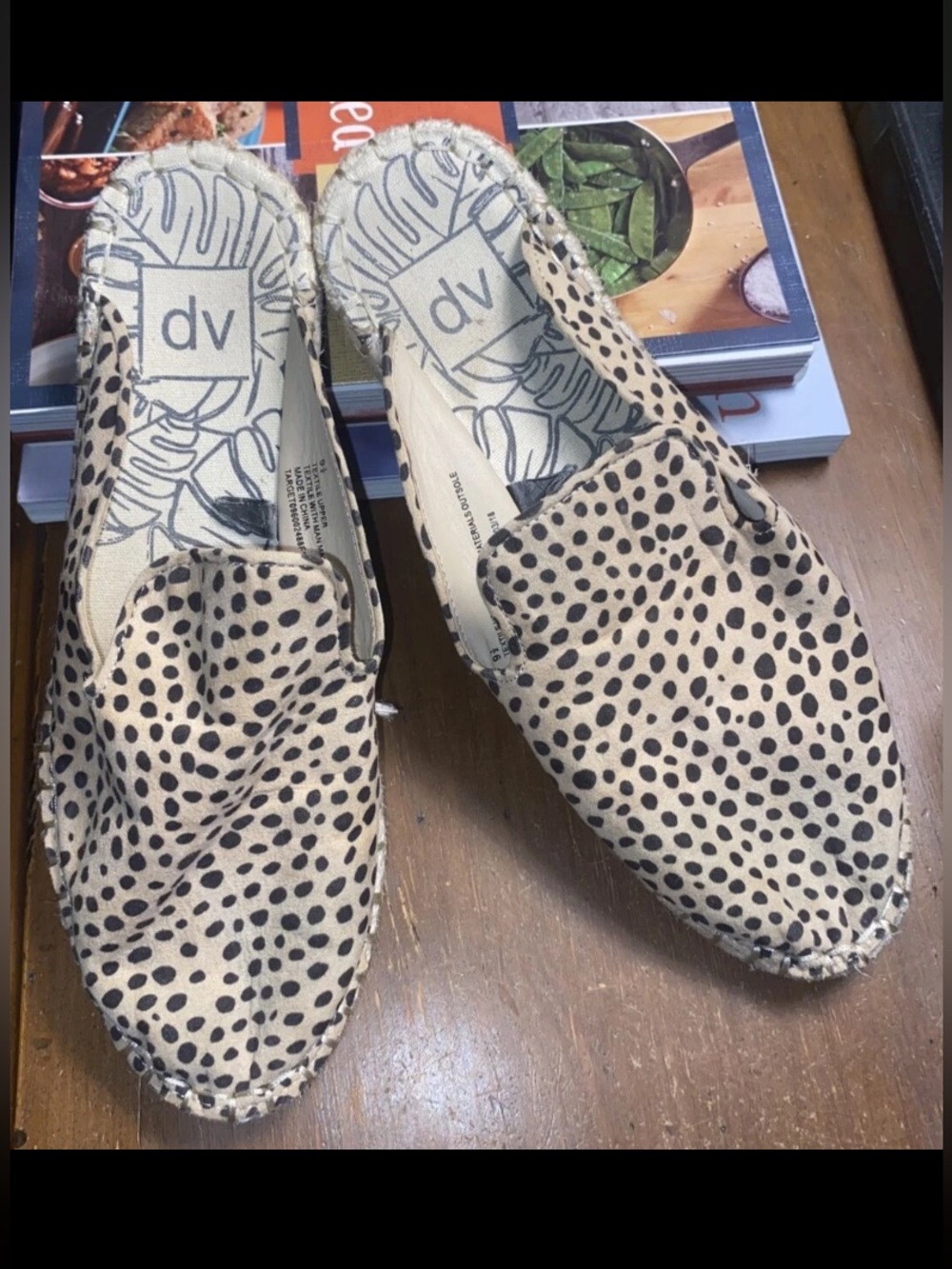 DV Dolce Vita Elaine Leopard Print Mules Espadrilles Flats Slides-Open Back-9.5M